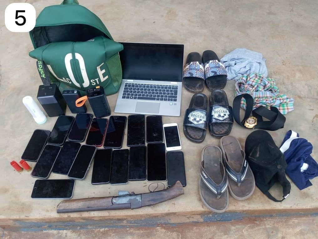 The suspects and their loot