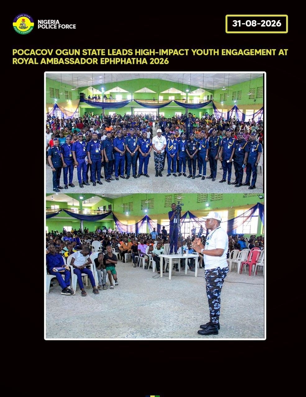 POCACOV urges Ogun youths to resist peer pressure, criminality