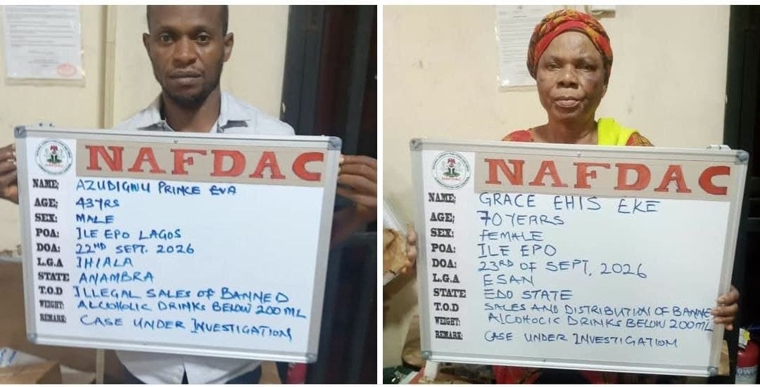 NAFDAC seizes N300m banned alcoholic drinks in Lagos, arrests distributors